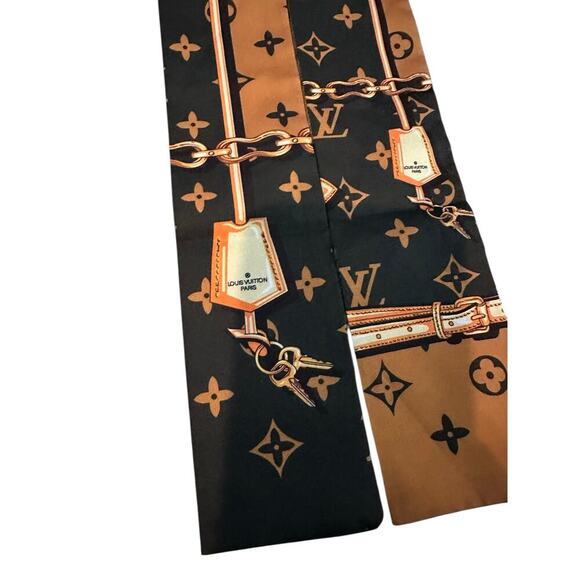 Louis Vuitton Women\'s Brown Silk Monogram Confidential Bandeau Headband